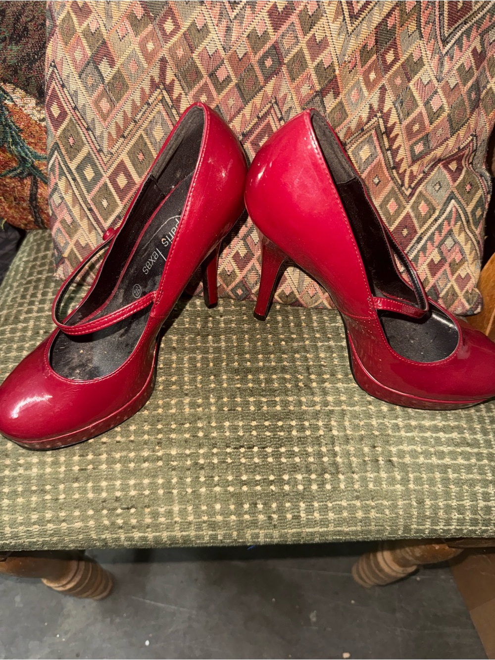 Paris Texas Red Patent Mary Jane Platform Pumps